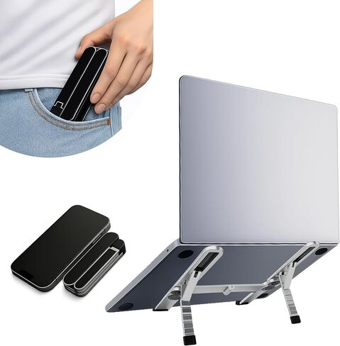 Foldable Laptop Stand, Portable Laptop Stand, Ultra-Lightweight (Lighter Than a Phone)，Adjustable Computer Stand, 6-Level Height, Fits 10-16" Laptops, for Home Office Business Trip Remote Work in Saudi Arabia