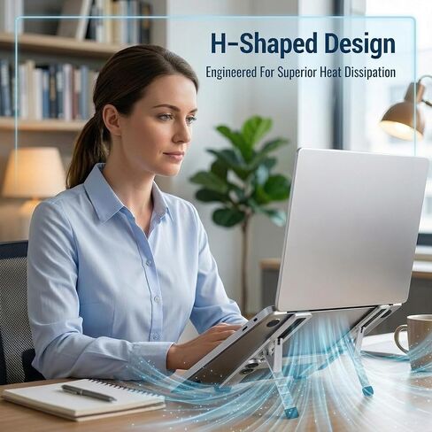 Foldable Laptop Stand, Portable Laptop Stand, Ultra-Lightweight (Lighter Than a Phone)，Adjustable Computer Stand, 6-Level Height, Fits 10-16" Laptops, for Home Office Business Trip Remote Work in Saudi Arabia