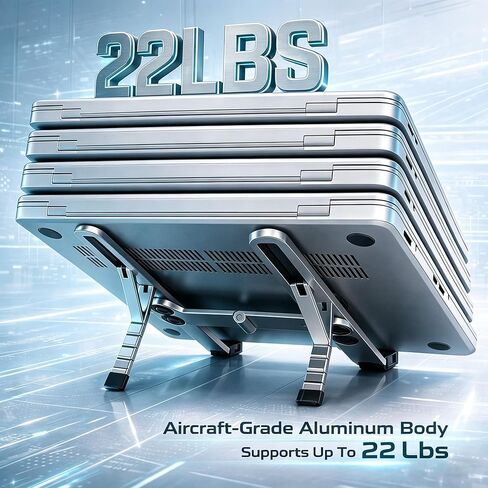 Foldable Laptop Stand, Portable Laptop Stand, Ultra-Lightweight (Lighter Than a Phone)，Adjustable Computer Stand, 6-Level Height, Fits 10-16" Laptops, for Home Office Business Trip Remote Work in Saudi Arabia