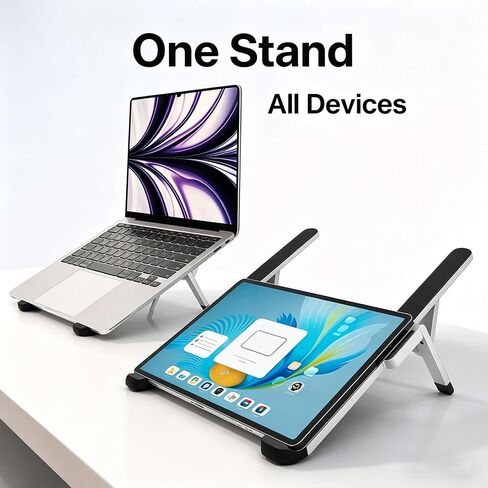 Foldable Laptop Stand, Portable Laptop Stand, Ultra-Lightweight (Lighter Than a Phone)，Adjustable Computer Stand, 6-Level Height, Fits 10-16" Laptops, for Home Office Business Trip Remote Work in Saudi Arabia
