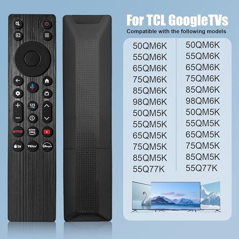 RC923A FMB1 Voice Remote Control Replacement Compatible for TCL Smart TV Series QM5K QM7K QM6k，QLED QLED Mini Google TV's in Kuwait