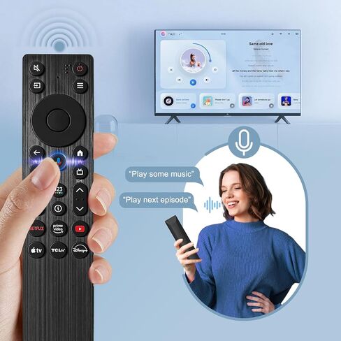 RC923A FMB1 Voice Remote Control Replacement Compatible for TCL Smart TV Series QM5K QM7K QM6k，QLED QLED Mini Google TV's in Kuwait