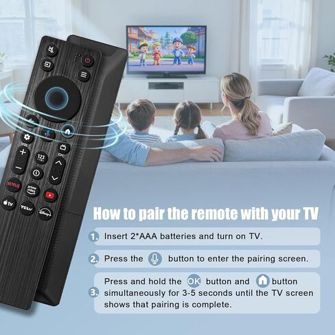 RC923A FMB1 Voice Remote Control Replacement Compatible for TCL Smart TV Series QM5K QM7K QM6k，QLED QLED Mini Google TV's in Kuwait