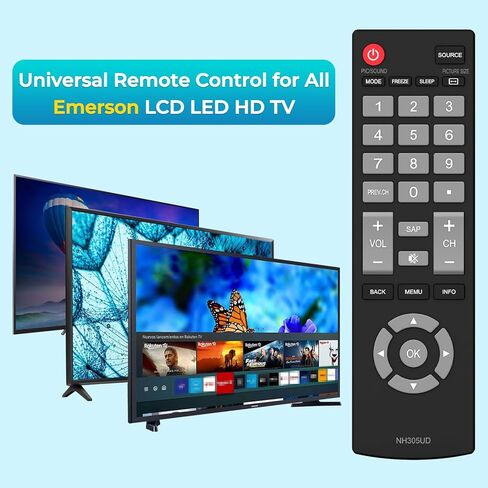 NH305UD جهاز تحكم عن بعد عالمي Emerson TV متوافق مع جميع أجهزة تلفزيون Emerson LCD LED HD - لا يتطلب برمجة in Kuwait