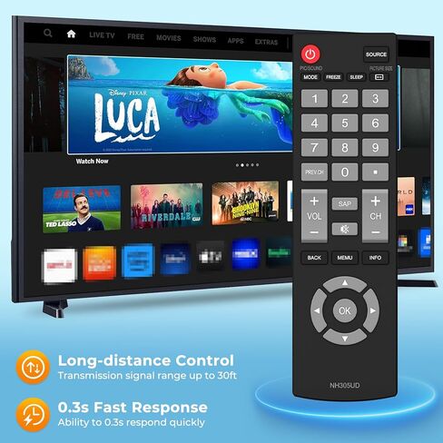 NH305UD جهاز تحكم عن بعد عالمي Emerson TV متوافق مع جميع أجهزة تلفزيون Emerson LCD LED HD - لا يتطلب برمجة in Kuwait