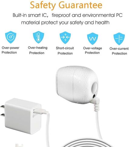 سلك شحن الطاقة، كابل شحن تمديد الطاقة ومحول شاحن لـ Arlo Pro & Pro 2 وArlo Go، مقاوم للطقس في الداخل والخارج (9M/30 قدم) in Kuwait