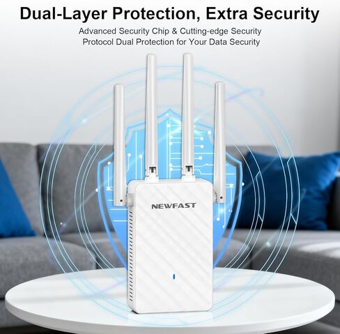 NEWFAST 2026 WiFi Extenders Signal Booster RE516، موسع نطاق WiFi، مكرر لاسلكي للمنزل يغطي ما يصل إلى 9800 قدم مربع ويدعم 35 جهازًا، ويدعم إعداد مفتاح واحد WPS in Kuwait