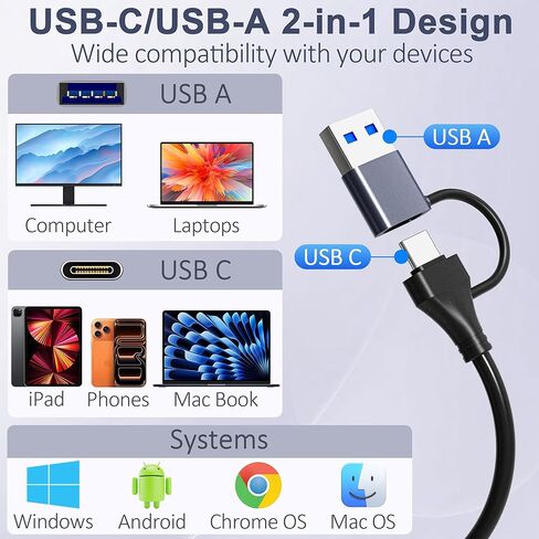 XQD Card Reader, 2 in 1 USB-C/USB-A XQD/SD Card Reader, XQD Memory Card Adapter Compatible with iPhone 17/16/15, MacBook, Android, Sony Cameras, Windows, Laptops, Tablets in Saudi Arabia