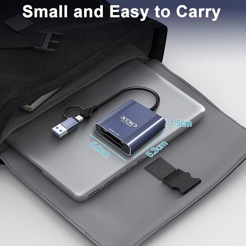 XQD Card Reader, 2 in 1 USB-C/USB-A XQD/SD Card Reader, XQD Memory Card Adapter Compatible with iPhone 17/16/15, MacBook, Android, Sony Cameras, Windows, Laptops, Tablets in Saudi Arabia