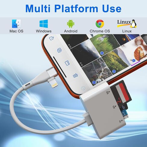 XD Card Reader for Lightning/USB C, 3 in 1 SD Card Reader, XD/SD/TF XD Picture Card Reader for iPhone 17/16/15/14/Macbook/Android/PC/Computer/Laptop, Plug & Play in Saudi Arabia