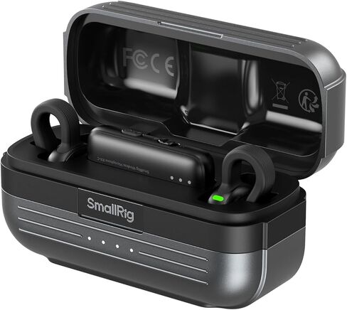 ميكروفون لاسلكي صغير الحجم S70 (2 TX + 2 RX + حقيبة شحن)، USB-C ومقبس 3.5 مم ميكروفون لاسلكي مدمج لهاتف Android/كاميرا الحركة، استخدام 48 ساعة، سجل تقليل الضوضاء لمدونة الفيديو (أسود) in Kuwait