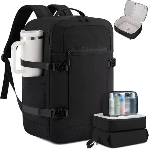 LOVEVOOK 40L Travel Backpack for Women & Men, Airline Approved Carry On Backpack with 3 Packing Cubes, TSA Personal Item Bag, Waterproof Weekender Overnight Backpack Fits 17" Laptop in Saudi Arabia
