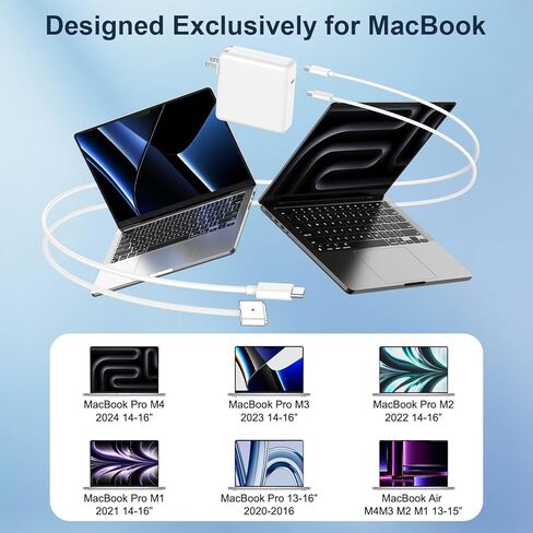 140W Charger for MacBook Pro 14 16 inch MacBook Air 13 15 inch 2026-2021 M5 M4 M3 M2 M1, 140W GaN Power Adapter, 6.6FT USB C to 3 Magnetic 3 Cable, 8.2FT USB C to C Cable【Original Quality】 in Kuwait