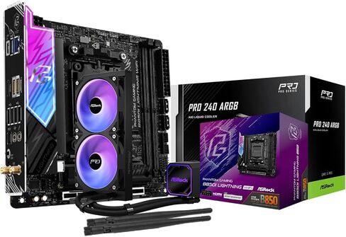 اللوحة الأم ASRock B850I Lightning WiFi Mini-ITX وحزمة مبرد Pro 240 ARGB AIO | وحدة طاقة AM5 صغيرة الحجم مزودة بمنفذ PCIe 5.0 وWi-Fi 6E in Saudi Arabia