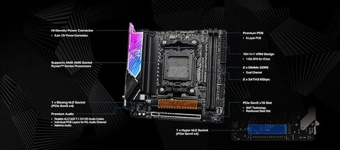 اللوحة الأم ASRock B850I Lightning WiFi Mini-ITX وحزمة مبرد Pro 240 ARGB AIO | وحدة طاقة AM5 صغيرة الحجم مزودة بمنفذ PCIe 5.0 وWi-Fi 6E in Saudi Arabia