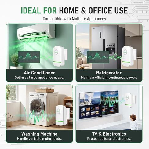 2pc Electricity Saving Box Energy Saving Device Smart Save Plug Power Saver Voltage Optimization Surge Protection Thermoregulation Outlet Home Office Compact Plug and Play Energy Efficiency in Saudi Arabia