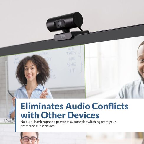 Cyber Acoustics 1080p Full HD Webcam (WC-1000), Designed with No Microphone for Use with Headsets and Speakerphones, Autofocus, Low-Light Correction, USB-A Plug and Play in Saudi Arabia