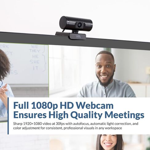 Cyber Acoustics 1080p Full HD Webcam (WC-1000), Designed with No Microphone for Use with Headsets and Speakerphones, Autofocus, Low-Light Correction, USB-A Plug and Play in Saudi Arabia