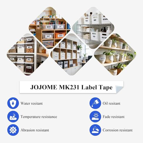 JOJOME 5 عبوات M-K231 M شريط متوافق 12 مم 0.47 شريط لاصق أبيض بديل لـ Brother P-Touch M231 MK231 M-231 M-K231S يعمل مع Brother Ptouch PT-65 PT-M95 PT-90 PT-70 PT-80 صانع الملصقات in Kuwait