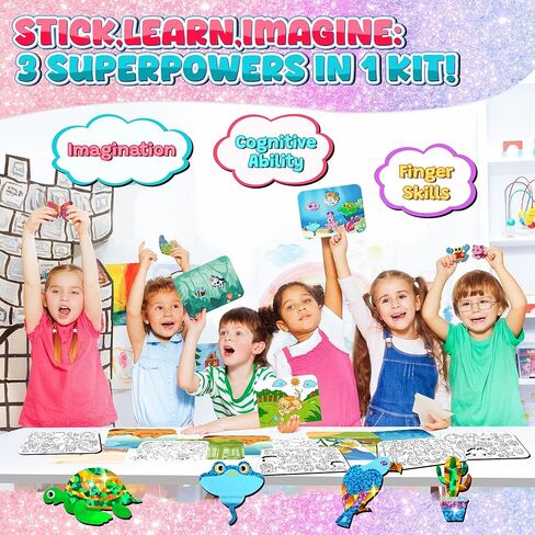 مجموعة ملصقات رسم ماسي 5D ذاتية الصنع للأطفال والكبار من Sinceroduct ، طلاء بالماس بالأرقام، سهلة التركيب بنفسك، حيوانات لطيفة، عالم بحري، 18 قطعة in Saudi Arabia
