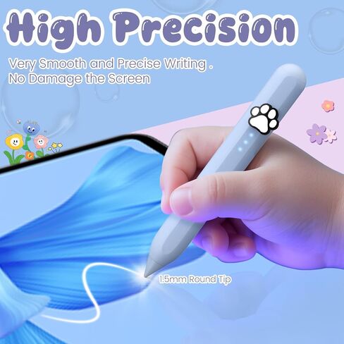 Kid-Friendly Stylus Pen for iPad(2018-2025), Fast Charge Kids Active Pencil with Tilt Sensitivity & Palm Rejection for iPad 11/10/9/8/7/6, Air 7/6/5/4/3/M3/M2, Pro 13"/12.9"/11"/M4, Mini 7/6/5, Bule in Kuwait