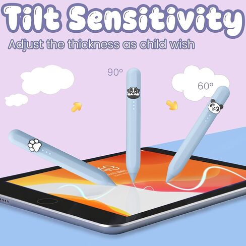 Kid-Friendly Stylus Pen for iPad(2018-2025), Fast Charge Kids Active Pencil with Tilt Sensitivity & Palm Rejection for iPad 11/10/9/8/7/6, Air 7/6/5/4/3/M3/M2, Pro 13"/12.9"/11"/M4, Mini 7/6/5, Bule in Kuwait