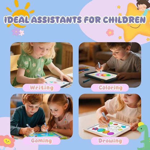 Kid-Friendly Stylus Pen for iPad(2018-2025), Fast Charge Kids Active Pencil with Tilt Sensitivity & Palm Rejection for iPad 11/10/9/8/7/6, Air 7/6/5/4/3/M3/M2, Pro 13"/12.9"/11"/M4, Mini 7/6/5, Bule in Kuwait