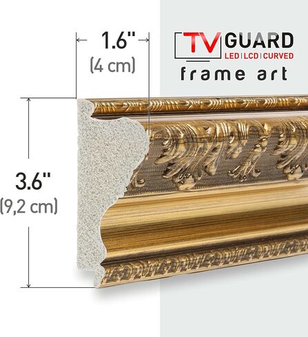 إطار حماية للتلفزيون، متوافق مع تلفزيون Samsung The Frame، 75 بوصة، ذهبي عتيق، مناسب للتلفزيونات المثبتة على الحائط in Saudi Arabia