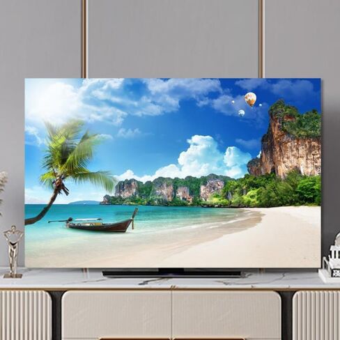 Tv Cover Indoor Universal Tv Screen Protector 32-80 Inch Soft Tv Dust Cover Stretchable Televisions Display Protectors Painting Decorative Cover for LED LCD Flatscreen-Purple||65inch(152*92cm) in Saudi Arabia