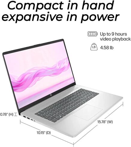HP 17 inch Business Laptop Computer • 2026 Edition • Latest AMD Ryzen 5 CPU • (16GB RAM | 512GB SSD) • 17.3" FHD Display • Copilot+ • Long Battery Life • Windows 11 with Office 365 for The Web in Saudi Arabia