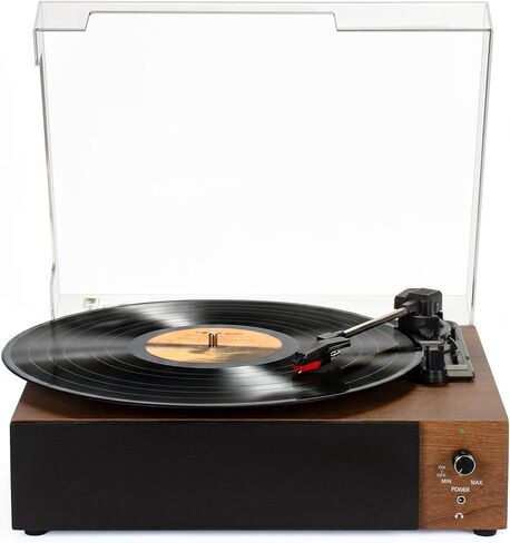 Portable Bluetooth Vinyl Record Player Turntable with Built-in Speakers, Rechargeable, Multiple Speeds (33/45/78 RPM) – Retro Vintage Design for Home & Gifts in Saudi Arabia