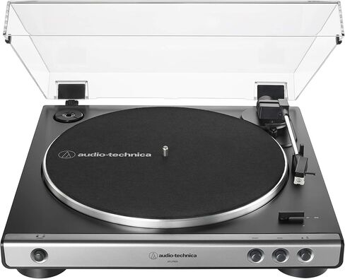 Audio-Technica AT-LP60X-GM Fully Automatic Belt-Drive Turntable 33-1/3 & 45 RPM -Gunmetal/Black Bundle with 1 Year Extended Protection Pack in Saudi Arabia