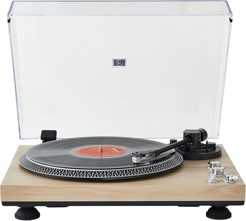 Fully Automatic Belt-Drive Turntable with Premium Cartridge,Hi-Fi,Carbon Fibre Arm,2 Speed, Dust Cover, Anti-Resonance,Adjustable Counterweight,Wood in Saudi Arabia