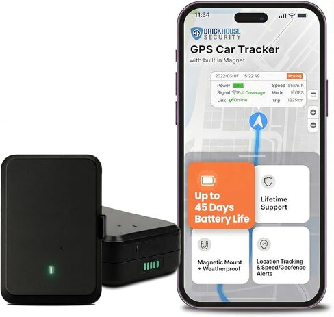 Brickhouse Security EON Odyssey GPS Tracker for Vehicles & Assets, Long Battery Life Tracker with Magnetic Mount, Tamper Alerts, Geofencing & Real-Time Tracking, Weatherproof, Subscription Required in Saudi Arabia