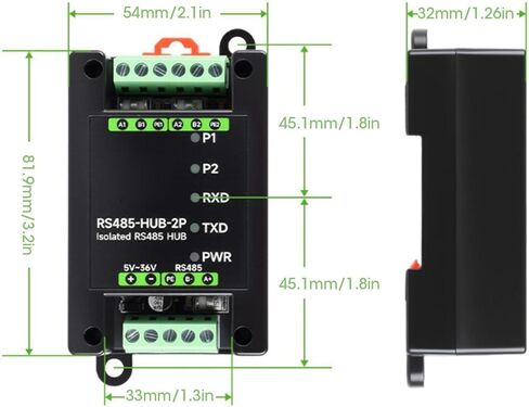 Sorandy Industrial Isolated RS485 Hub, Expands RS485 Sub Ports Hub, Isolation with Wide Baud Rate 300 to 460800bps, Supports Relay Extension Isolation Functions in Saudi Arabia