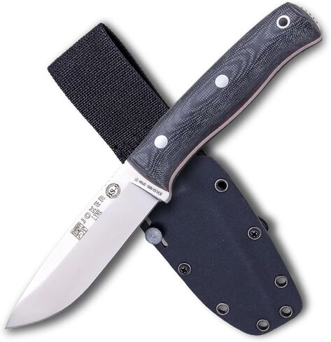 سكين Joker Bushcraft الرياضي Lynx 111، شفرة 4.13 بوصة من Böhler N695، متوفر في خيارات مختلفة للحالة والمقبض، أداة لصيد الأسماك والصيد والتخييم والمشي لمسافات طويلة (قماش Micarta، Kydex Sheath + FireStarter) in Kuwait
