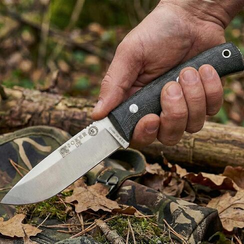 سكين Joker Bushcraft الرياضي Lynx 111، شفرة 4.13 بوصة من Böhler N695، متوفر في خيارات مختلفة للحالة والمقبض، أداة لصيد الأسماك والصيد والتخييم والمشي لمسافات طويلة (قماش Micarta، Kydex Sheath + FireStarter) in Kuwait