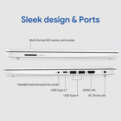 HP 14" Laptop · 576GB Storage · Microsoft 365 Included · 64GB + 512GB SD · 8GB RAM · HD Display · 12-Hour Battery · WiFi · Bluetooth · Windows 11 White in Saudi Arabia