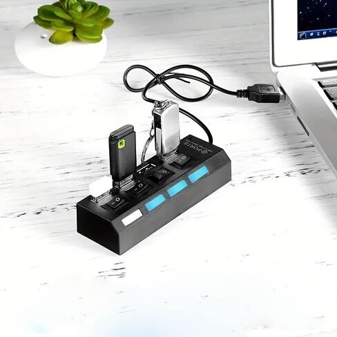موزع USB، موزع بيانات USB ذو 7 منافذ، مزود بمؤشرات LED، يدعم أجهزة متعددة متصلة في وقت واحد، مناسب للاستخدام مع الأجهزة الطرفية للكمبيوتر المحمول والأجهزة اللوحية والهواتف المحمولة in Saudi Arabia