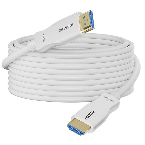 كابل HDMI من الألياف الضوئية 8K بطول 50 قدمًا، سلك HDMI رفيع للغاية بسرعة 48 جيجابت في الثانية، 8K@60 هرتز 4K@240 هرتز، HDR ديناميكي، eARC، HDCP 2.2&2.3، ثلاثي الأبعاد، متوافق مع أجهزة الكمبيوتر المحمول، الكمبيوتر الشخصي، الشاشة، PS5، PS4، Xbox، HDTV، Pro in Saudi Arabia