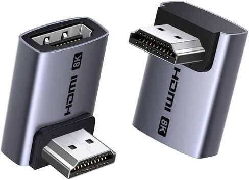 UGREEN 10K 8K@60Hz HDMI 2.1 Right Angle Male to Female Adapter 2 Pack, 4K@240Hz High Speed Cord 3D HDR ARC VRR 48Gbps Aluminum Extender Compatible with HDTV Roku Stick Chromecast Laptop PC Switch 2 in Saudi Arabia