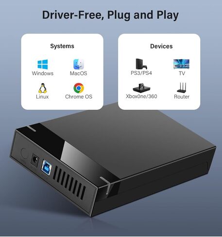 حاوية محرك أقراص ثابتة خارجي SATA مقاس 3.5 بوصة، حافظة USB 3.0 إلى SATA III HDD SSD خالية من الأدوات، تدعم 10 تيرابايت كحد أقصى، قارئ محرك أقراص ثابت محمول مع مصدر طاقة 12 فولت 2 أمبير لنظام التشغيل Windows Mac OS، يدعم UASP in Saudi Arabia