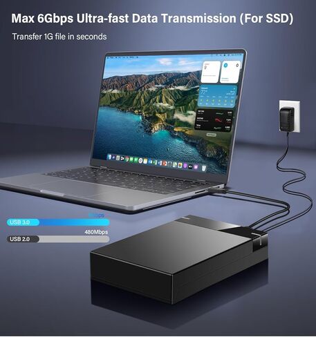 حاوية محرك أقراص ثابتة خارجي SATA مقاس 3.5 بوصة، حافظة USB 3.0 إلى SATA III HDD SSD خالية من الأدوات، تدعم 10 تيرابايت كحد أقصى، قارئ محرك أقراص ثابت محمول مع مصدر طاقة 12 فولت 2 أمبير لنظام التشغيل Windows Mac OS، يدعم UASP in Saudi Arabia