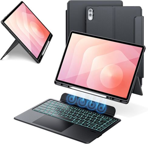 Touchpad Keyboard Case for Samsung Galaxy Tab S11 Ultra 14.6 Inch 2025-7 Colors Backlit Detachable Magnetic Keyboard - Folio Case for Tablet S11 Ultra with S Pen Holder SM-X936B/ SM-X930 in Saudi Arabia