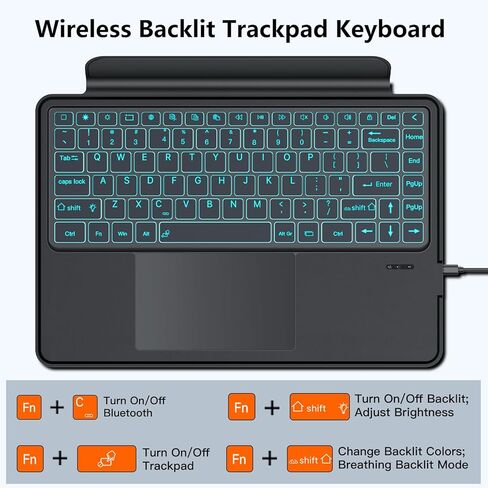 Touchpad Keyboard Case for Samsung Galaxy Tab S11 Ultra 14.6 Inch 2025-7 Colors Backlit Detachable Magnetic Keyboard - Folio Case for Tablet S11 Ultra with S Pen Holder SM-X936B/ SM-X930 in Saudi Arabia