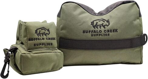 Buffalo Creek Supplies Shooting Bag All-Weather Rifle Rest Sandbag for Bench Shooting, Hunting, Target Practice & Competition – Front & Rear Set – Filled in Kuwait