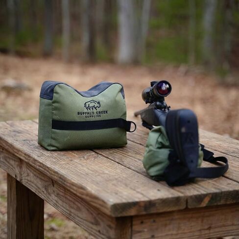 Buffalo Creek Supplies Shooting Bag All-Weather Rifle Rest Sandbag for Bench Shooting, Hunting, Target Practice & Competition – Front & Rear Set – Filled in Saudi Arabia