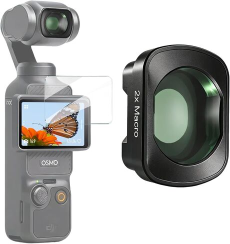 عدسة ماكرو مغناطيسية عالية الدقة لـ DJI Osmo Pocket 3 Pocket 4، زجاج بصري مطلي متعدد الطبقات، مع صندوق محمول وواقي شاشة in Kuwait