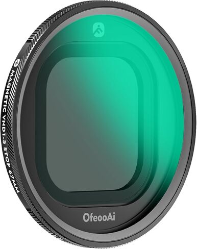 فلتر ND مغناطيسي متغير 67 مم (1-5 توقف) لهاتف iPhone، متوافق مع iPhone 17 Pro/Pro Max، عدسة ND قابلة للتعديل للفيديو، مثالية للحفاظ على سرعة الغالق السينمائية في تغيير الإضاءة. in Kuwait