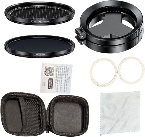 Yoidesu Magnetic Phone Filter Lens, 2 in 1 CPL and Star Filter Kit with 52mm Rotatable Design, Foldable Clip On Polarizer for Smartphone Photography, Reduce Glare (Polarized Lens & Starlight) in Saudi Arabia